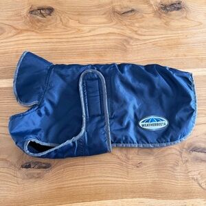 Weatherbeeta Navy Dog Coat with Reflective Trim